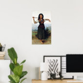 ブーゲロー – 小さな羊飼いの娘 ポスター (ホームオフィス)