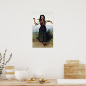 ブーゲロー – 小さな羊飼いの娘 ポスター (キッチン)