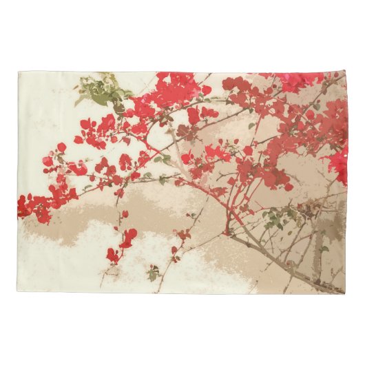 ブーゲンビリアによっては花の庭の芸術の枕カバーが開花します 枕カバー (裏面)