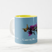 ブーゲンビリアのアゲハチョウ ツートーンマグカップ (正面左)