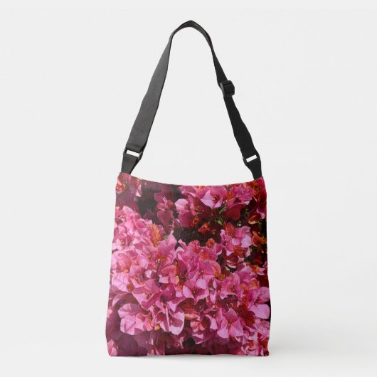 ブーゲンビリアのピンクの熱帯のバイニング低木の写真 クロスボディバッグ (正面)