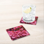 ブーゲンビリアのピンクの熱帯のバイニング低木の写真 スクエアペーパーコースター (インサイチュ)