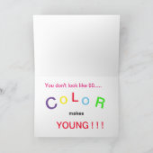 ブーゲンビリアの年齢のテンプレートの誕生日の挨拶状 カード (内部)