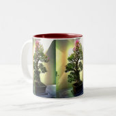 ブーゲンビリアの盆栽の木 ツートーンマグカップ (正面左)