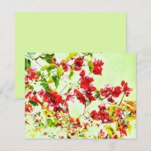 ブーゲンビリアの花のつるアートノートカードセット ノートカード (正面/裏面)