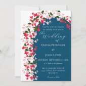 ブーゲンビリアの花のアーチ ウェディング 招待状 (正面)