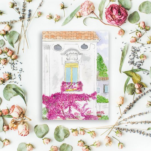 ブーゲンビリアの花イタリア,ポジターノ ポストカード