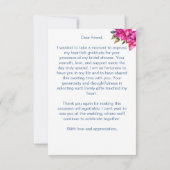 ブーゲンビリアをテーマにした地中海風のブライズシャワー サンキューカード (裏面)