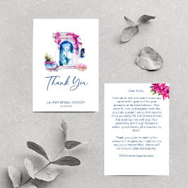 ブーゲンビリアを飾った地中海風のブライズシャワー サンキューカード