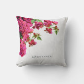 ブーゲンビリアフローラ地中海のギリシャ島 クッション (正面)