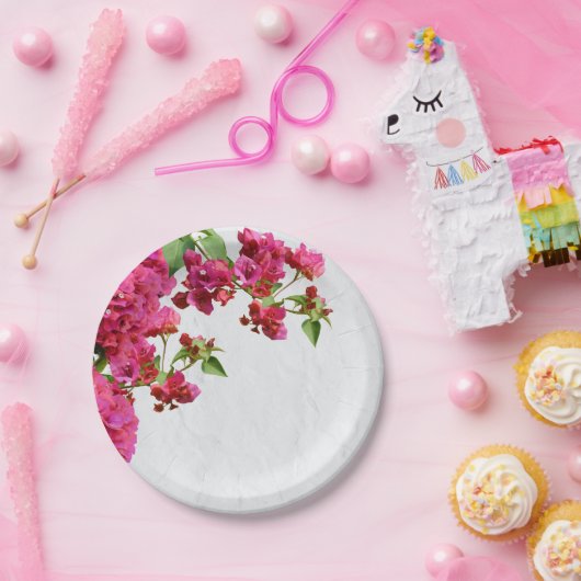 ブーゲンビリアフローラ地中海のギリシャ島 ペーパープレート (パーティー)