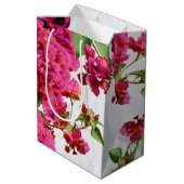 ブーゲンビリアフローラ地中海のギリシャ島 ミディアムペーパーバッグ (裏面アングル)