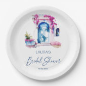 ブーゲンビリア地中海のをテーマにしたブライダルシャワー ペーパープレート (正面)