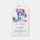 ブーゲンビリア地中海のブライダルシャワーのお願い ギフトタグ (正面)