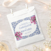 ブーゲンビリア地中海のブルー結婚タイル フェイバーバッグ (クリップ留めされた状態)