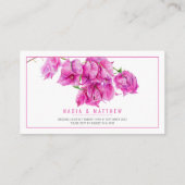 ブーゲンビリア水色ピンク結婚色のQRコード エンクロージャーカード (裏面)