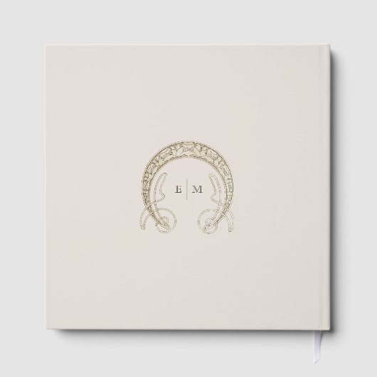 ブーゲンビリア海軍ブルー結婚金ゴールドズアールヌーボー ゲストブック (裏面)