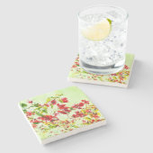 ブーゲンビリア熱帯アートフラワーマーブル ストーンコースター (横)