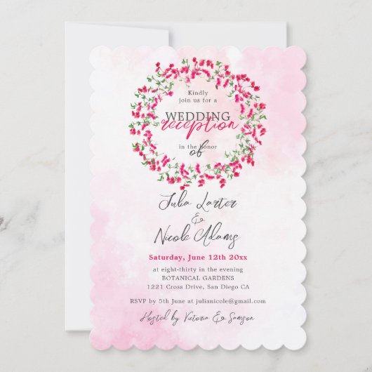 ブーゲンビリア熱帯林ウェディングレセプション 招待状 (正面)