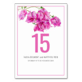 ブーゲンビリア紙の花結婚ピンクまたはイベント テーブルナンバー (裏面)