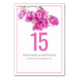 ブーゲンビリア紙の花結婚ピンクまたはイベント テーブルナンバー