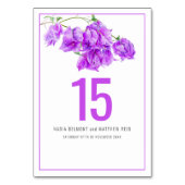 ブーゲンビリア紙の花結婚紫 テーブルナンバー (裏面)