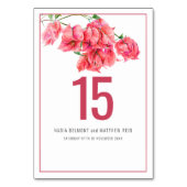 ブーゲンビリア紙花赤結婚ピンクイベント テーブルナンバー (裏面)