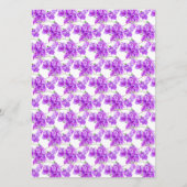 ブーゲンビリア紫の結婚水彩色のバー メニュー (裏面)