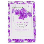 ブーゲンビリア紫色の水彩結婚式の引き出物バッグ ミディアムペーパーバッグ (正面)