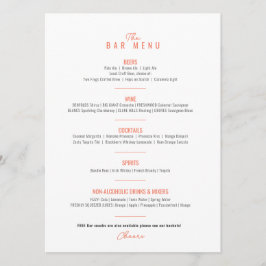 ブーゲンビリア結婚オレンジ色バー メニュー