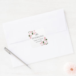 ブーゲンビリア結婚式の贈り物&好意ステッカー スクエアシール