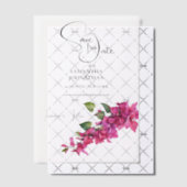 ブーゲンビリア花紫カスケードフローラ夏 ベラム紙招待状 (オフセット (招待状))