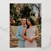 ブーゲンビリア金ゴールド赤ピンクウォーター結婚カラー 箔招待状 (裏面)