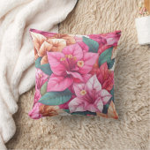 ブーゲンビリア・ダブル顔 クッション (ブランケット)
