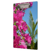 ブーゲンビリア&パームツリートロピカル自然シーン クリップボード (左)