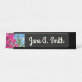 ブーゲンビリア&パームツリートロピカル自然シーン デスクネームプレート (正面)