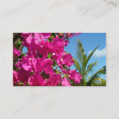 ブーゲンビリア&パームツリートロピカル自然シーン 名刺 (裏面)