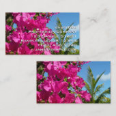 ブーゲンビリア&パームツリートロピカル自然シーン 名刺 (正面/裏面)