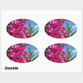 ブーゲンビリア&パームツリートロピカル自然シーン 楕円形シール (シート)