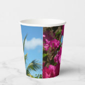 ブーゲンビリア&パームツリートロピカル自然シーン 紙コップ (右)