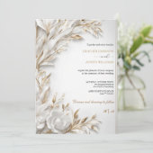 ブーゲンビリーグリーン結婚金ゴールドアールヌーボーミュシャ 招待状 (スタンド正面)