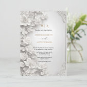 ブーゲンビリーグリーン結婚金ゴールドアールヌーボーミュシャ 招待状 (スタンド正面)