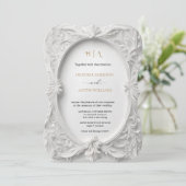 ブーゲンビリーグリーン結婚金ゴールドアールヌーボーミュシャ 招待状 (スタンド正面)