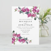 ブーゲンビリーバーガンディピンク結婚フローラ 招待状 (スタンド正面)