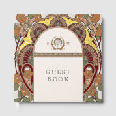 ブーゲンビリーブルゴーニュ焼きオレンジ結婚金ゴールド ゲストブック (正面)
