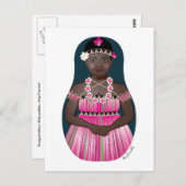 ブーゲンビリーンマトリョシカ葉書 ポストカード (正面/裏面)