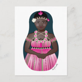 ブーゲンビリーンマトリョシカ葉書 ポストカード