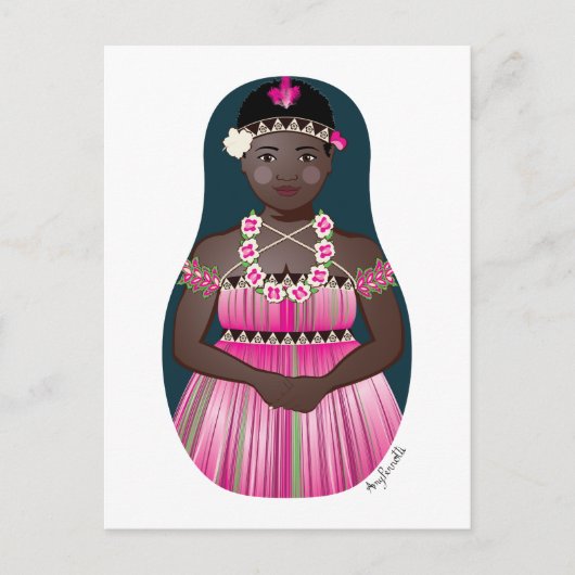 ブーゲンビリーンマトリョシカ葉書 ポストカード (正面)