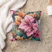ブーゲンビリー紫と緑の葉 クッション (ブランケット)