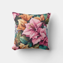 ブーゲンビリー紫と緑の葉 クッション